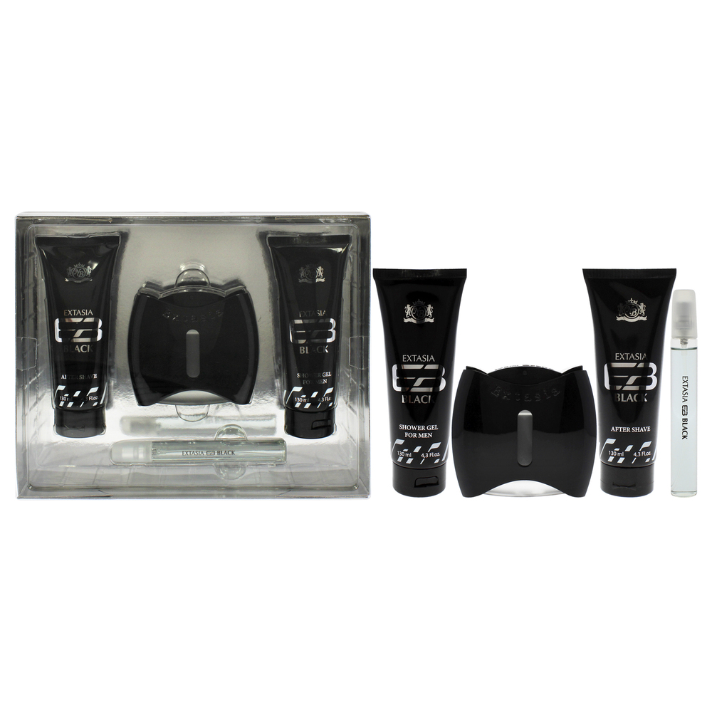 Prestige Extasia Black by New Brand for Men 4 Pc Gift Set